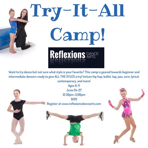 Want To Try Dance But Not Sure What Style Is Your Favorite This Camp Is Geared Towards Beginner And Intermediate Dancers Ready To Give ALL THE SYLES A Try ! Inclues Hip Hop , Ballet , Tap , Jazz , Acro